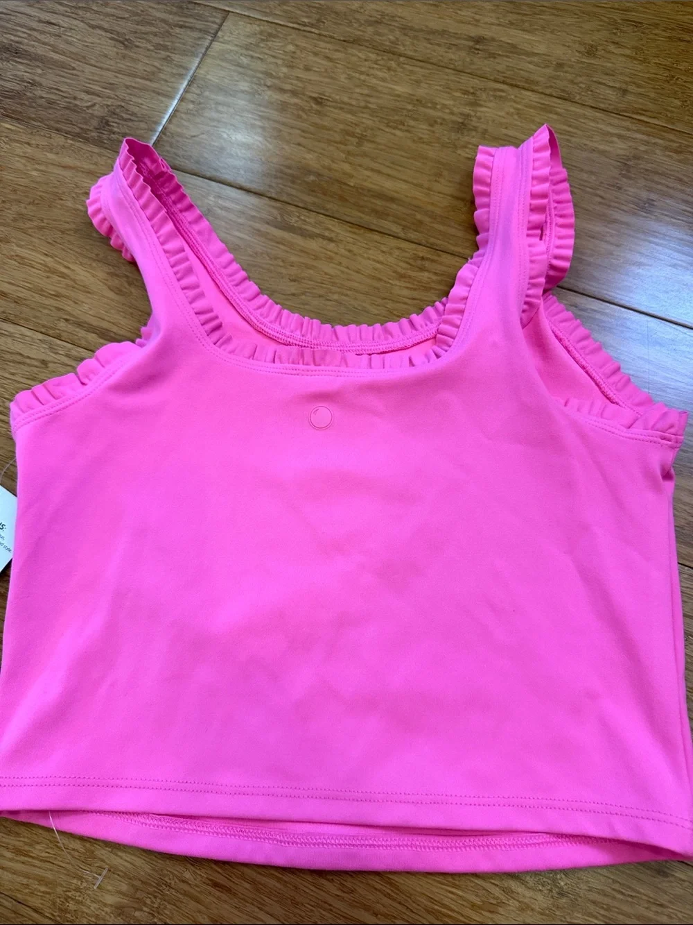 Yogalicious girls neon pink tank and skort with ruffle detail large (12) NWT